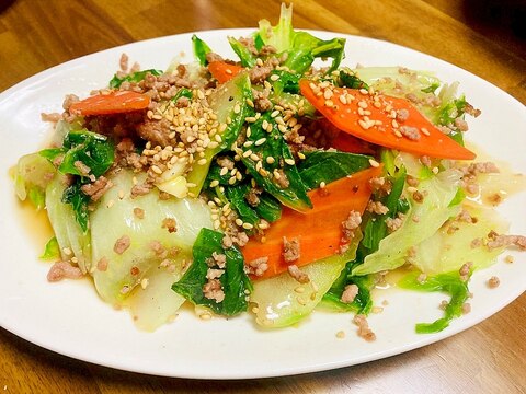 ★今夜の晩御飯: 白菜と挽肉の塩ニンニク炒め